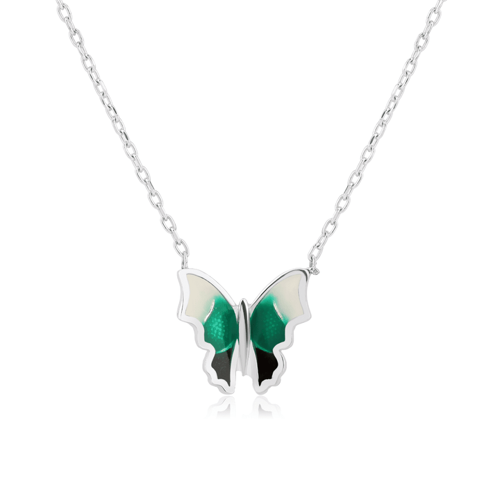 ulmaz butterfly necklaces green and white