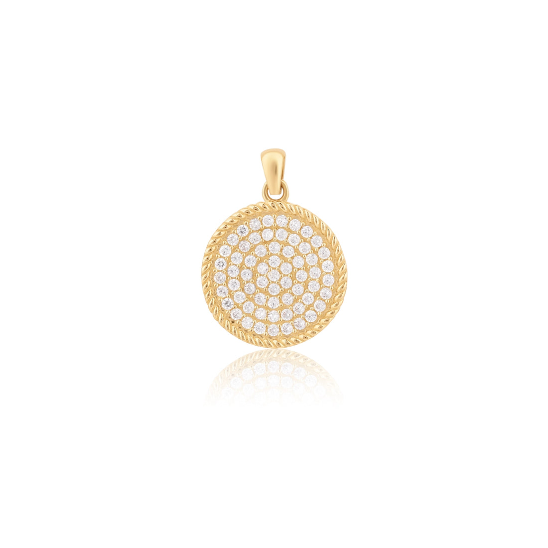 ULMAZ Pavé Circle Charm Elevate your jewelry collection with the exquisite craftsmanship of our "Pavé Circle Charm." A symbol of sophistication in lustrous 14K solid gold, this charm is an embodiment of classic design paired with modern elegance. The enci