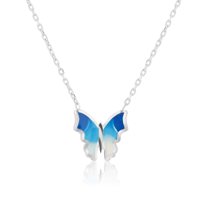 ulmaz butterfly necklaces blue and white