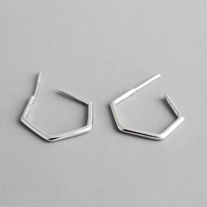 Hexagon Stud Earrings