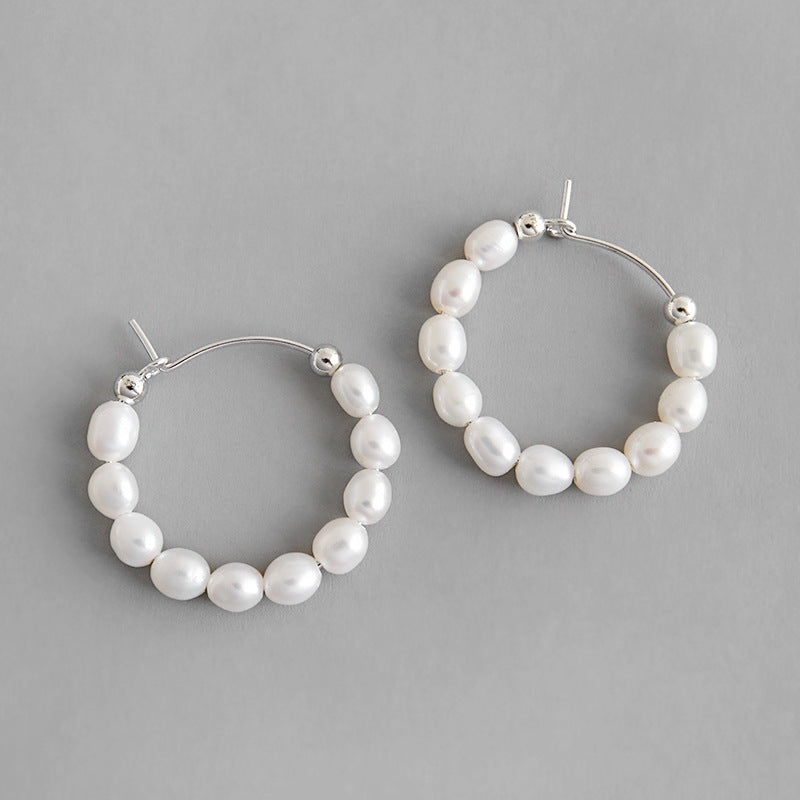 Pearls Hoops