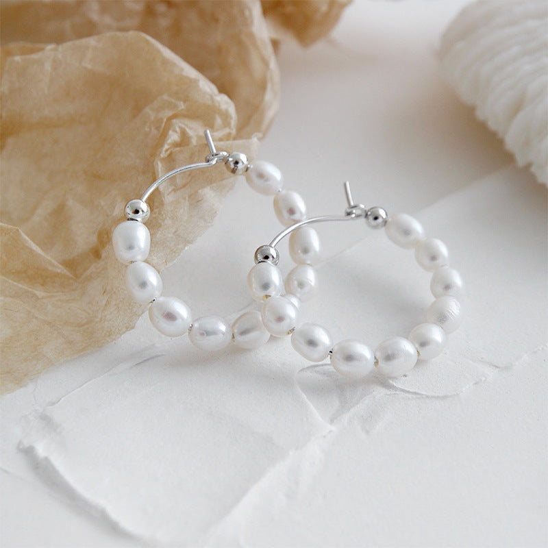 Pearls Hoops