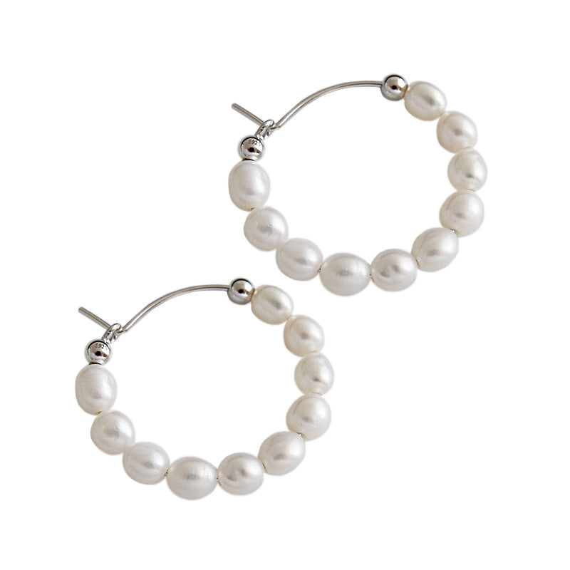 Pearls Hoops