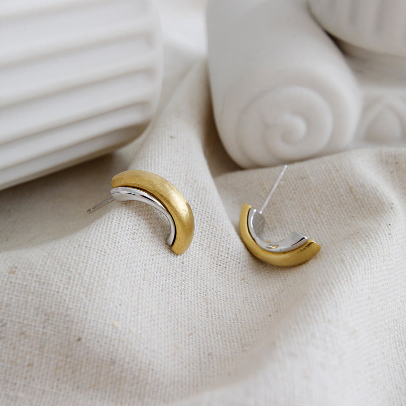 Semicircle Stud Earrings