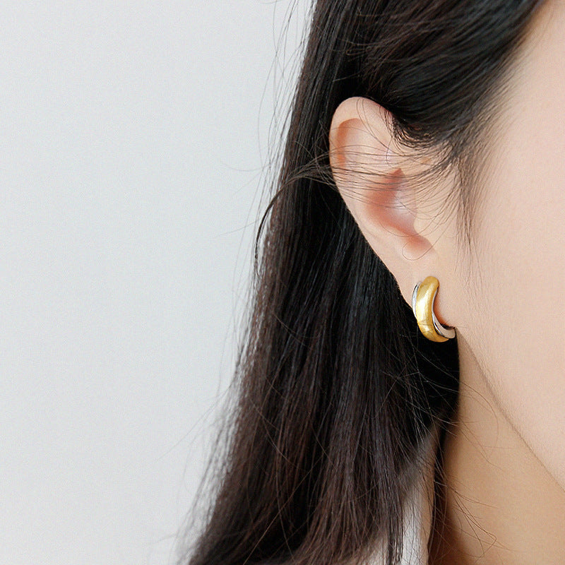 Semicircle Stud Earrings