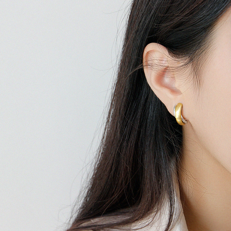 Semicircle Stud Earrings