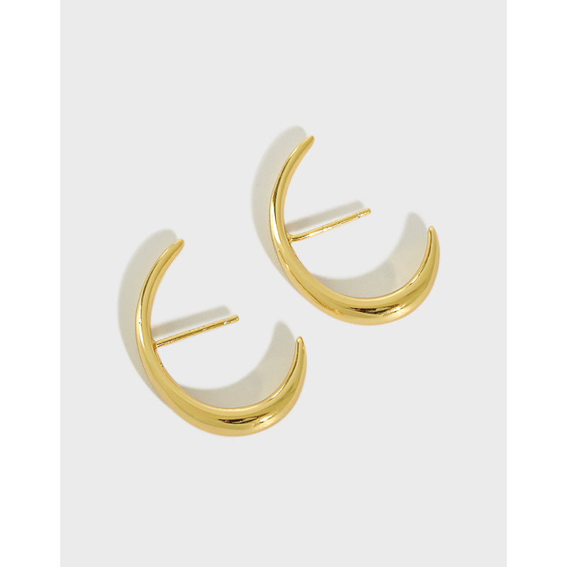 C Shape Stud Earrings