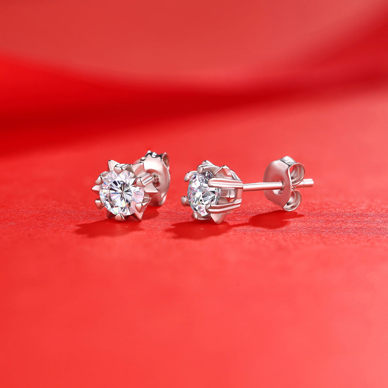 Moissanite CZ Snowflake Stud