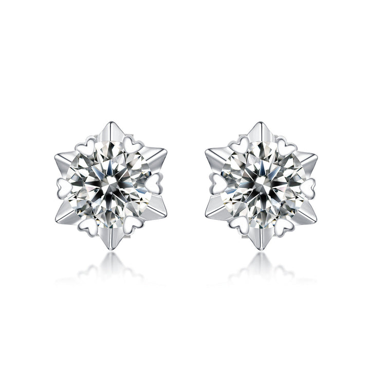 Moissanite CZ Snowflake Stud