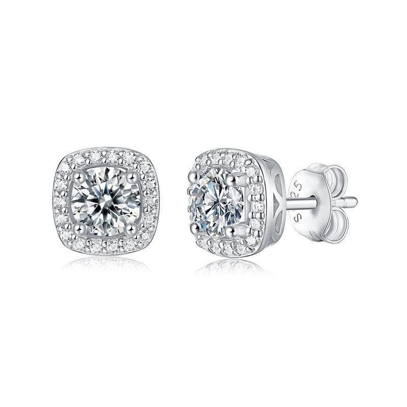 Moissanite CZ Square Stud