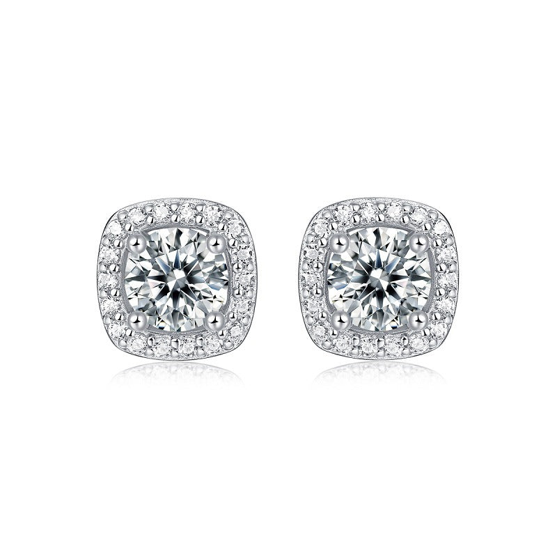 Moissanite CZ Square Stud